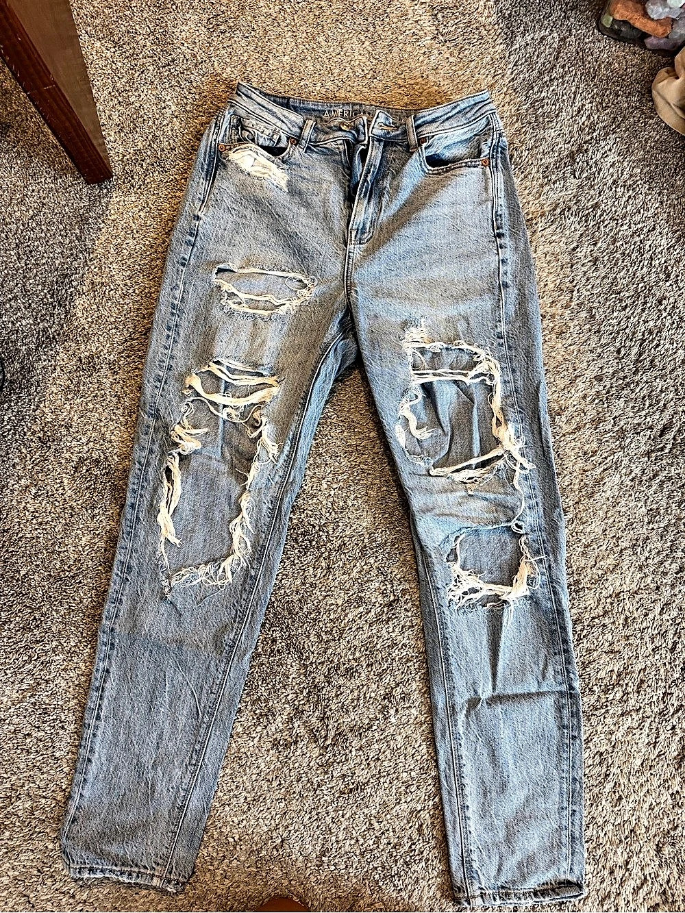 Blue Distressed Skinny Jeans